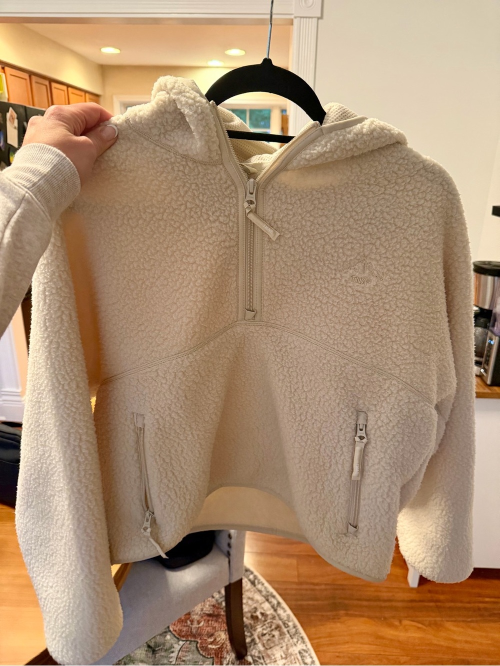 Aritzia Polartec Thermal Pro Cream Half-Zip Sweater
